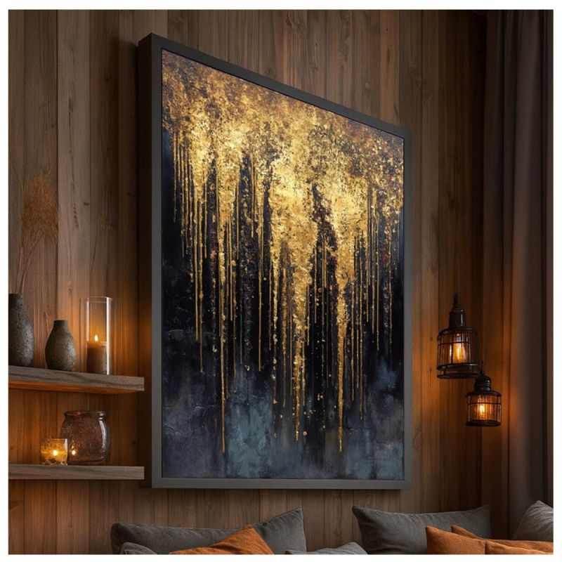 Tableau Décoratif – Goutte, peinture texturée – Toile Effet 3D