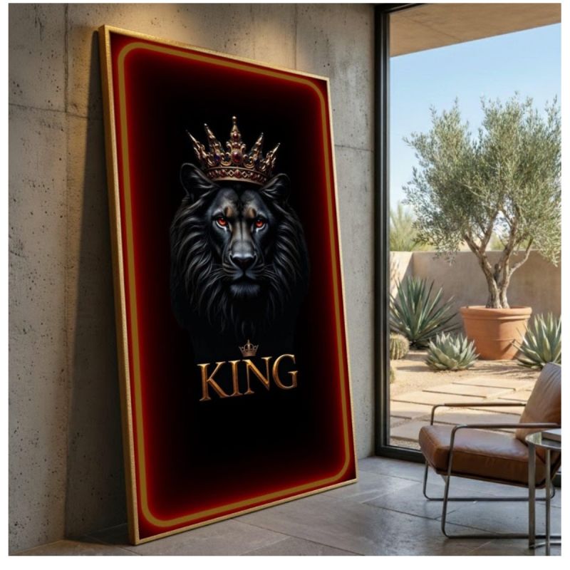 Tableau Décoratif – King Lion – Toile Effet 3D