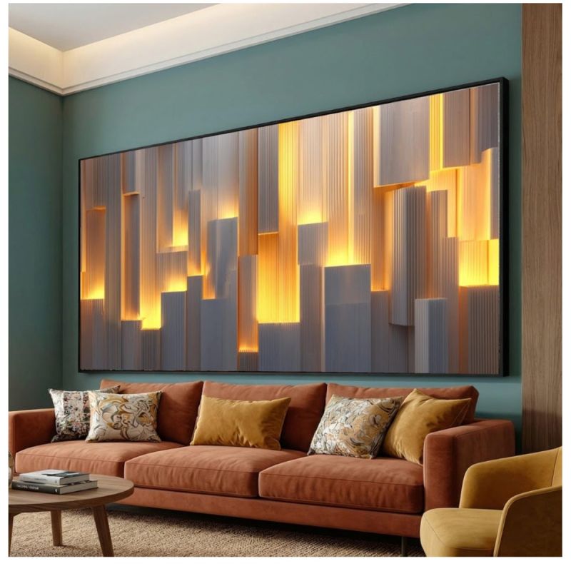 Tableau Décoratif – Lumineux géométrique moderne – Toile Effet 3D
