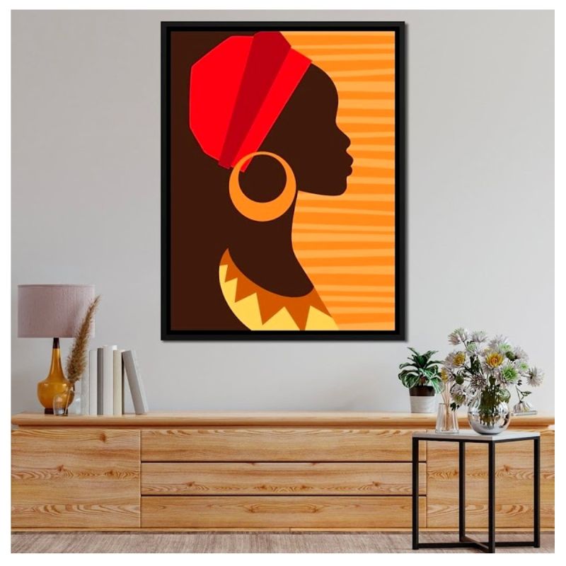 Tableau décoratif Profil de femme africaine - Toile Ultra HD , vendu sur Glotelho Cameroun.