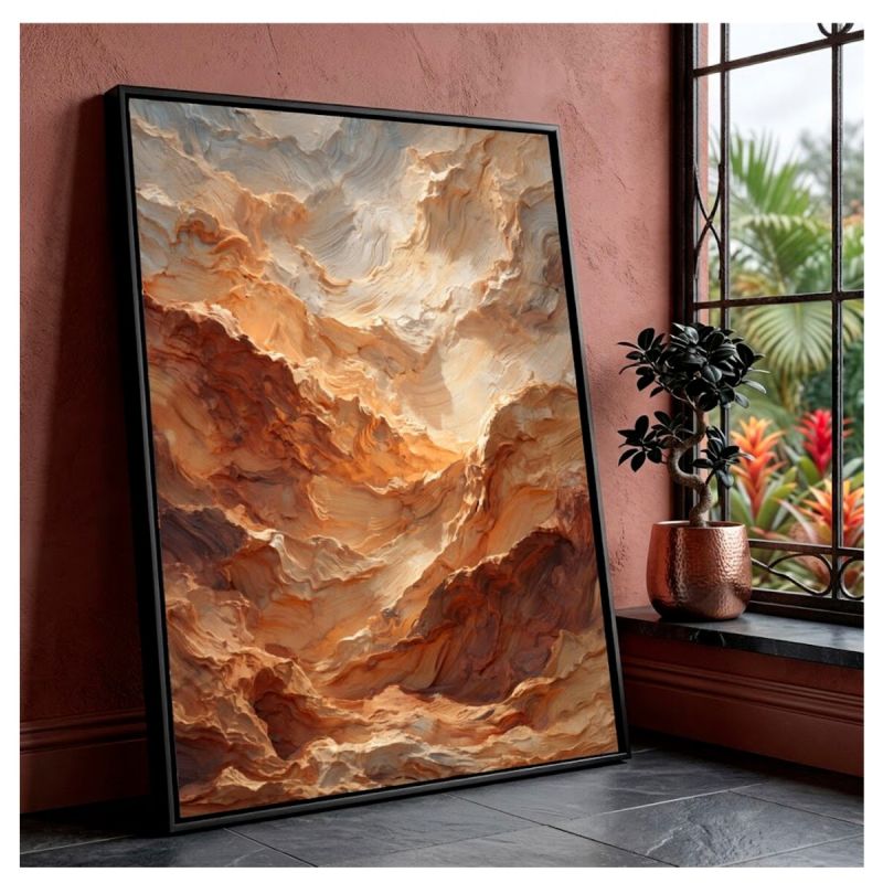 Tableau Décoratif - Paysage Désertique - Art Abstrait Nature - Multicolore