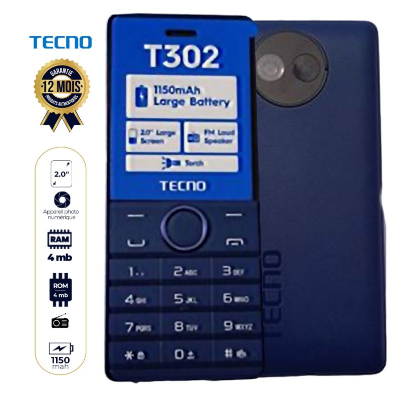 téléphone portable Tecno T302 