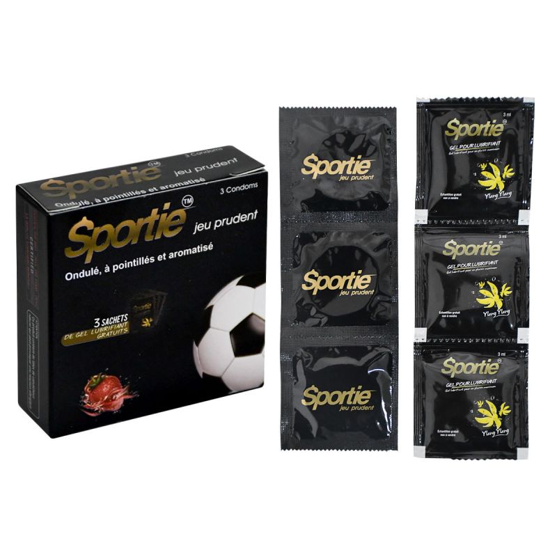 Trois Préservatif Sportie - Jeu prudent - Ondulé Aromatisé | Glotelho Cameroun