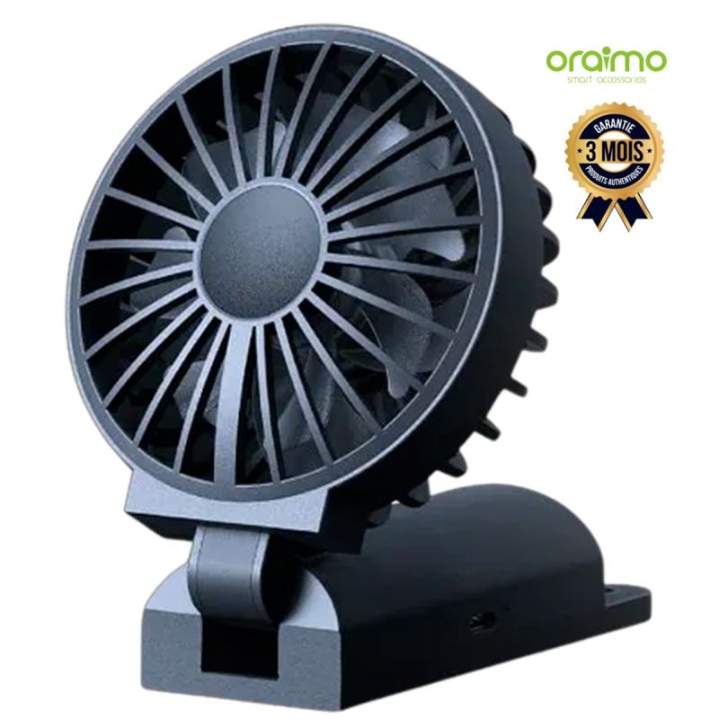 Ventilateur Portable Rechargeable - Oraimo Smart Handheld Fan OPC-F6TN - Double Lames - 4 Vitesses - Batterie 2000mAh - USB-C - Garantie 3 Mois