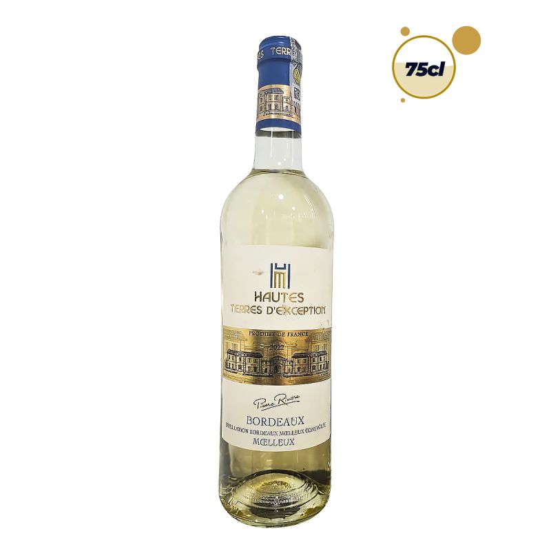 Vin Blanc Moelleux - Hautes Terres d'Exception Bordeaux 2022 - 75CL au prix Cameroun