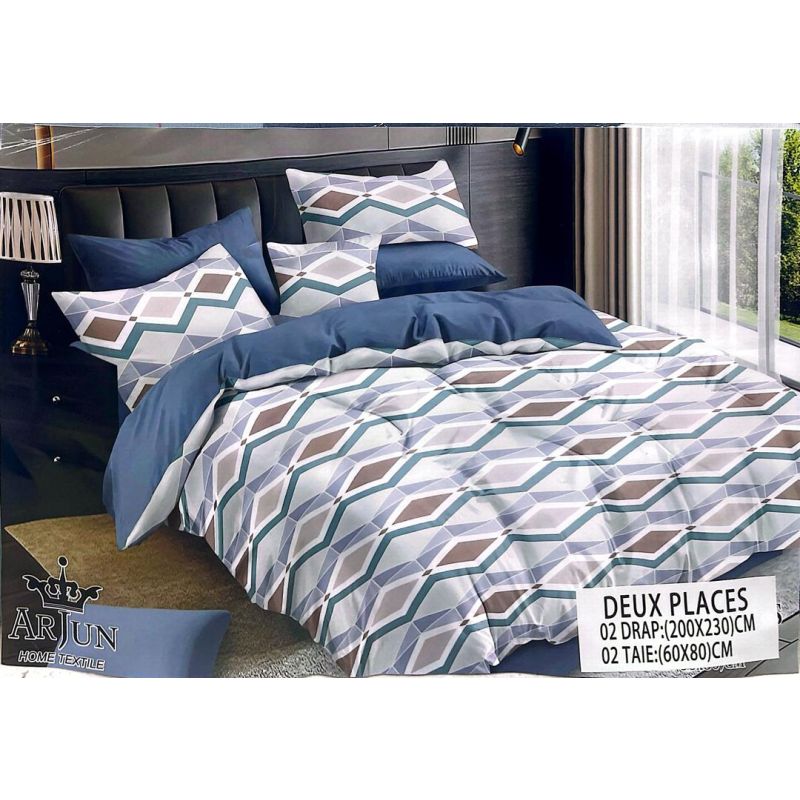 Drap - LV - 240x260 cm - 2 draps - 2  Taies D'oreiller - 3 places - 100% coton | Glotelho Cameroun