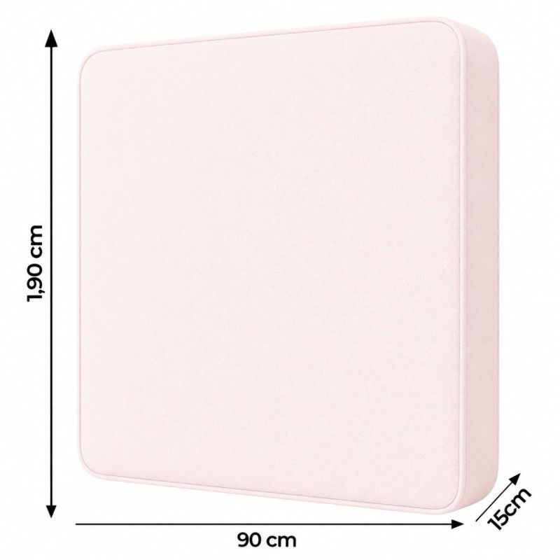 Matelas Ordinaire LUNA- 1 place - 90x190x15 cm, revêtement rose
