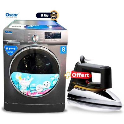 Machine à laver automatique Oscar 8Kg + Fer à repasser PHILIPS 1000 W 