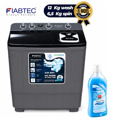 Machine à Laver Semi automatique FIABTEC 12Kg + Adoucissant BELLE FRANCE Fraîcheur 1L OFFERT – Garantie 06 Mois