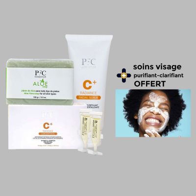 Radiance pack (Radiance cream + Radiance ampoule + Aloe soap) + Care gift voucher offered by Glotelho Cameroon