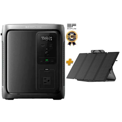 Pack station énergie portable EcoFlow Delta 3 1000 Air 960Wh - EF-DL3-A-U (800W / 1000W X-Boost) + Panneau solaire portable - EcoFlow 400 W - Garantie 12 mois