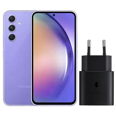 Samsung Galaxy A54 - 5G - 6,5'' - 128 Go/ 8 Go RAM  - 50MP /32MP - 5000mAh + Boitier de recharge original Samsung 25W | Glotelho Cameroun