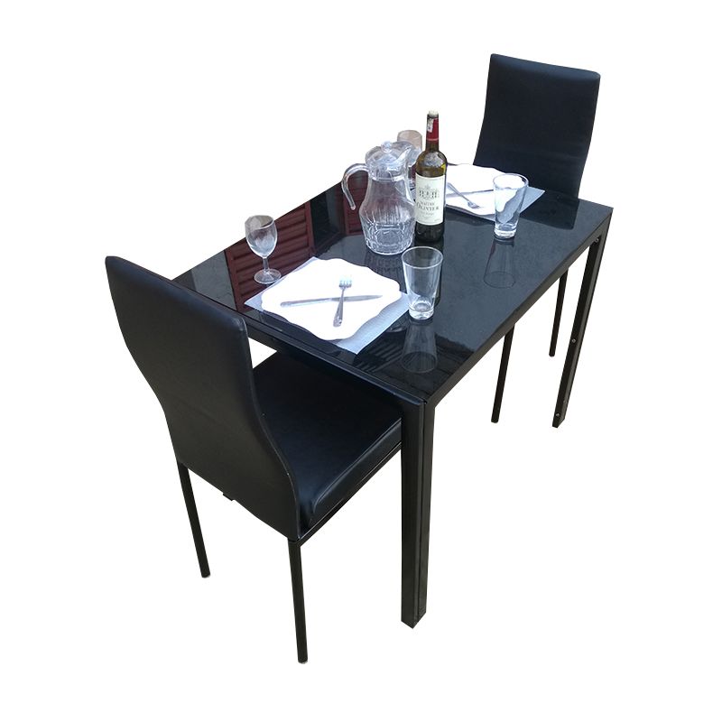 Salle à Manger 2 Places - Démontable En Verre - Très Solide - SQT09011983 2BBB - Noir - Garantie:3mois | Glotelho Cameroun