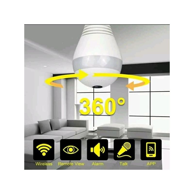Ampoule Espion - Prix en fcfa - Spy Bop - Vue panoramique 360° - Android et IOS - Wifi et microphone intégré| Glotelho Cameroun