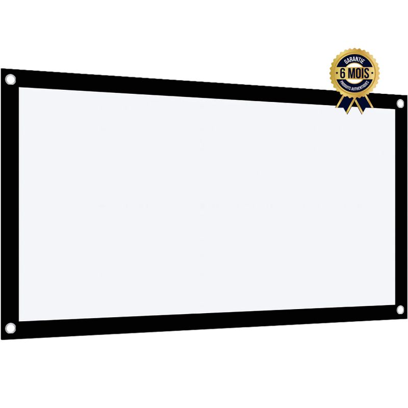 Écran de projection 16 : 9 - 40 pouces - Polyester blanc doux pliable portable sans plis - 6 Mois