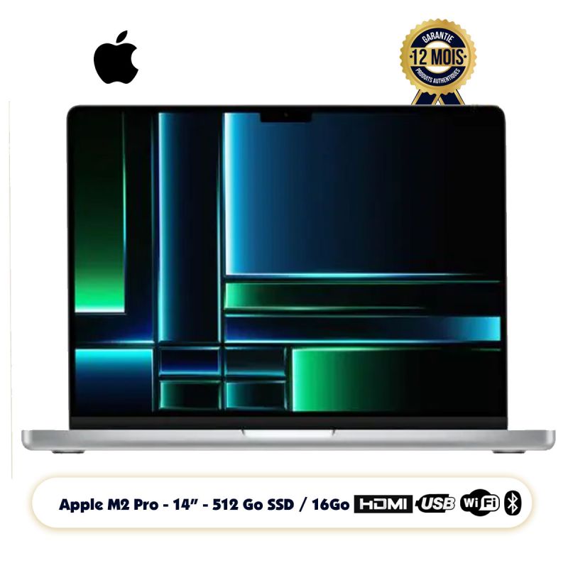 Apple MacBook Pro (2023)  - 512 Go SSD - 16 Go  RAM - écran Liquid Retina XDR 14 pouces - puce Apple M2 Pro - CPU 12 cœurs - GPU 19 cœurs - Garantie 12 Mois  ( Livré sous 2 semaines ) |Glotelho  Cameroun