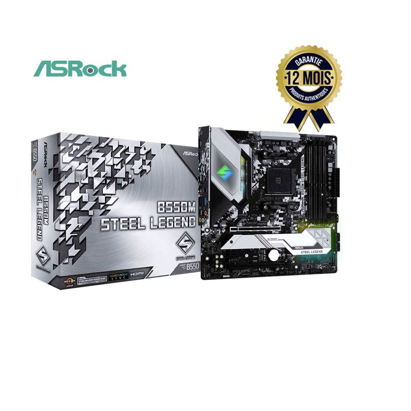 ASRock B550M Steel Legend - Prix en fcfa - Carte mère mATX - Socket AM4 - Chipset AMD B550 - USB 3.1 - SATA 6 Gb/s - M.2 | Glotelho Cameroun