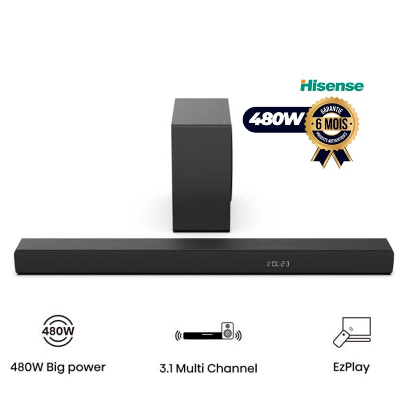 Barre de son HS3100 - 480W - Sans fil - Système 3.1CH - Garantie 6 mois  prix sur Glotelho