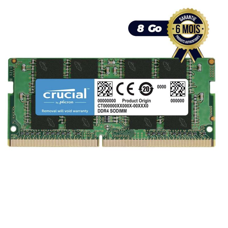 Barrette pour pc portable 8Go de ram  - Crucial ddr4 2666 mhz  | Glotelho Cameroun