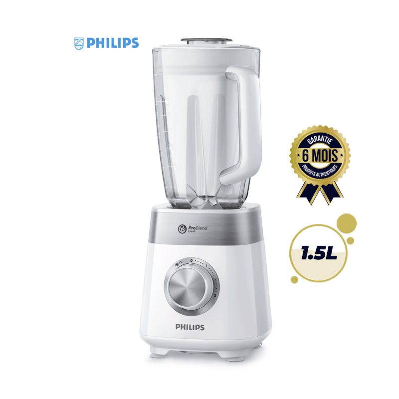 Blender Philips HR2224/00 - Prix en fcfa - Séries 5000 - 800 W - 1.5L - Blanc| Glotelho Cameroun
