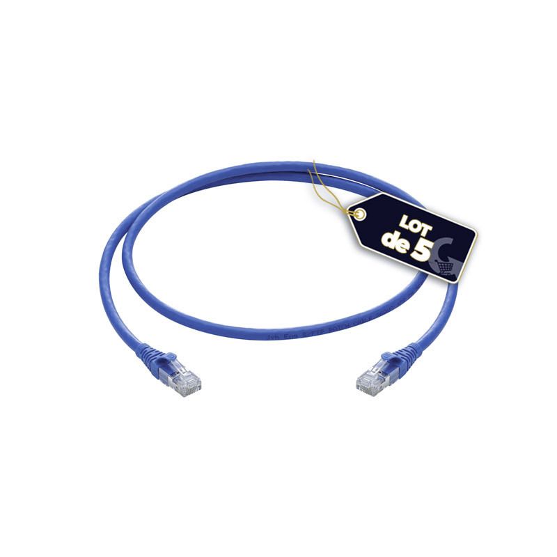 Lot de 5 cordon de brassage Cat6a RJ45, 4 paires - U/FTP, LSZH - 3m | Glotelho Cameroun