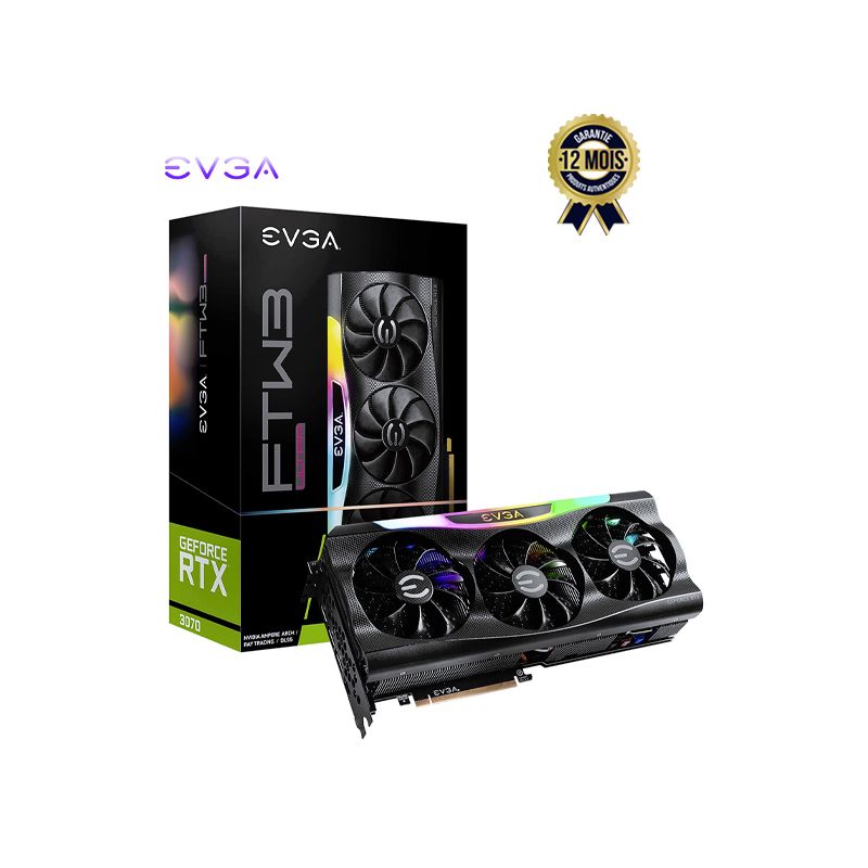 Carte graphique PCI-Express  - EVGA GeForce RTX 3070 FTW3 ULTRA GAMING -   8 Go GDDR6 | Glotelho Cameroun