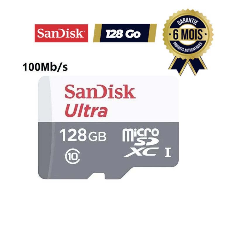 Carte mémoire SanDisk Ultra  128Go MICRO SD SDX | Glotelho Cameroun