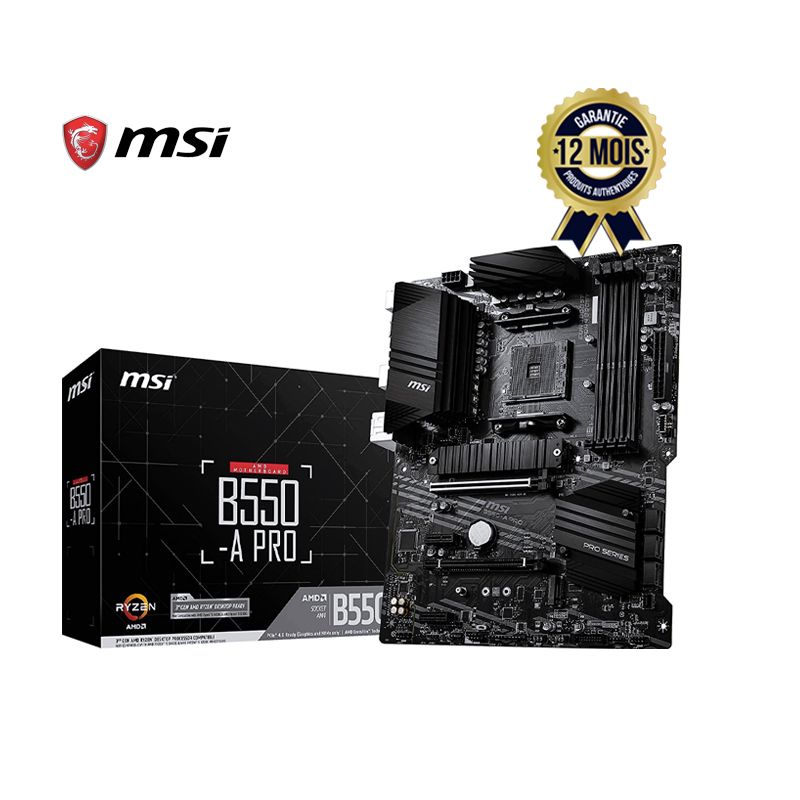 Carte mère ATX -MSI B550-A Pro  Socket AM4 - Chipset AMD B550 - USB 3.1 - SATA 6 Gb/s - M.2| Glotelho Cameroun