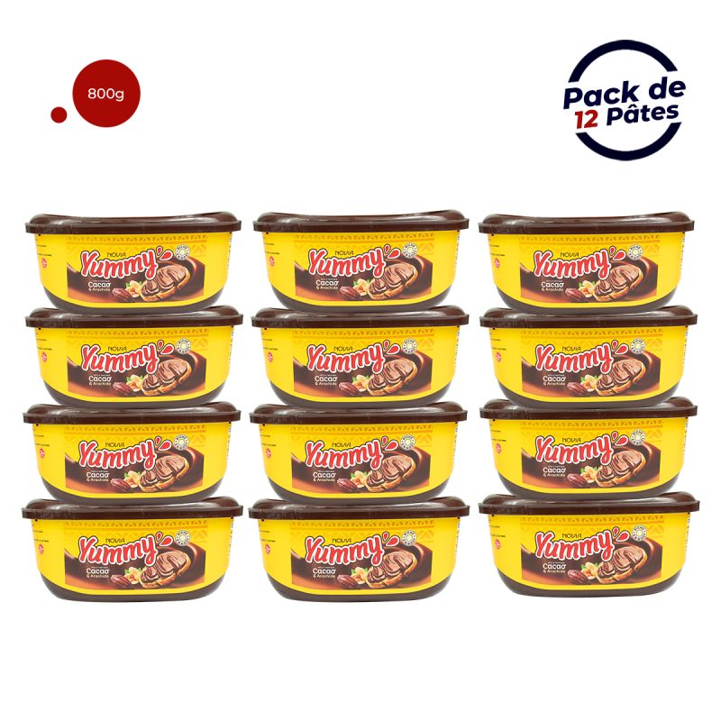 Carton de 12 Pâtes à tartiner Yummy en Barquette 800G