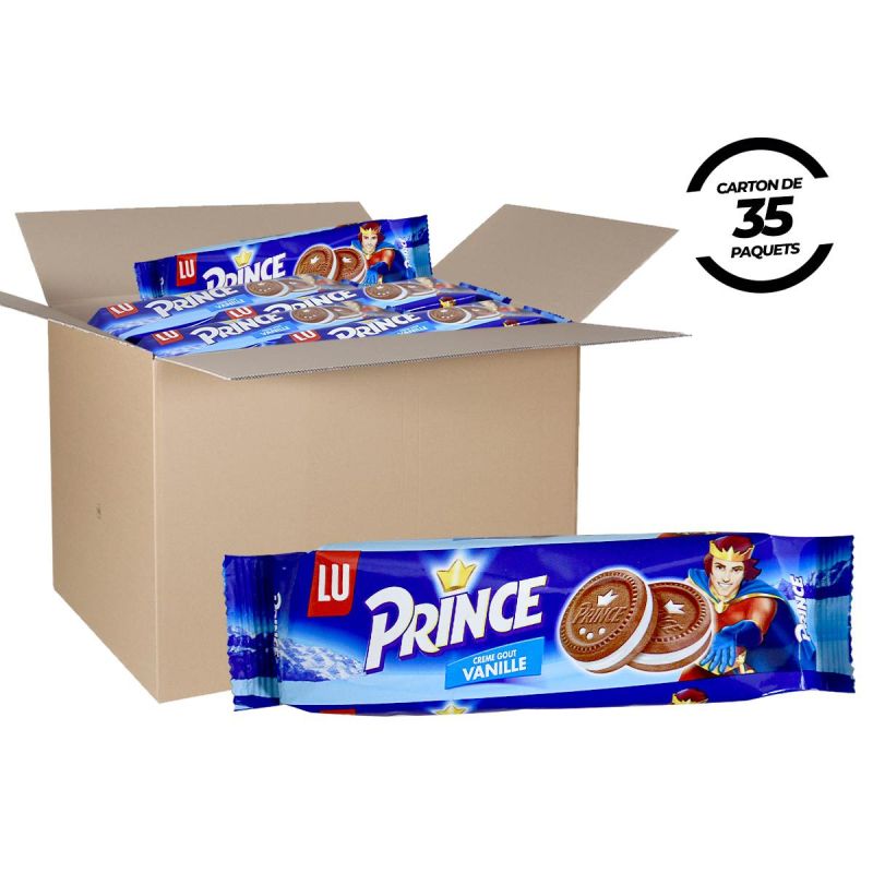 Carton de 35 paquets de biscuits Prince Crème goût vanille - 60G