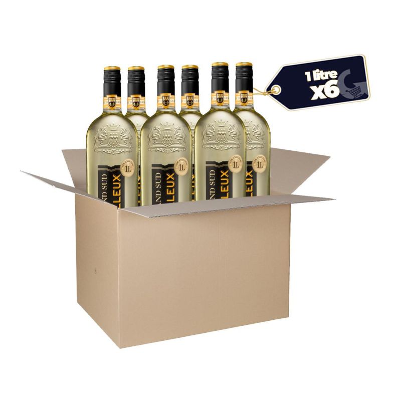 Carton de 6 Bouteilles de Vin Blanc Moelleux Grand Sud - 1L | Glotelho Cameroun
