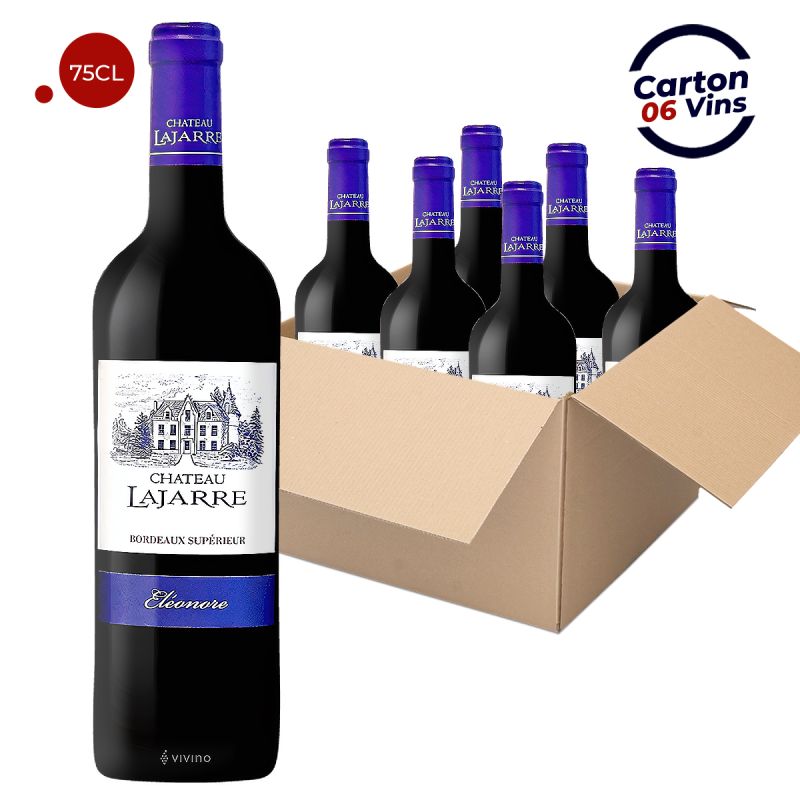 Carton de 6 vins rouge - Château Lajarre - Bordeaux Supérieur 2019  - 75CL