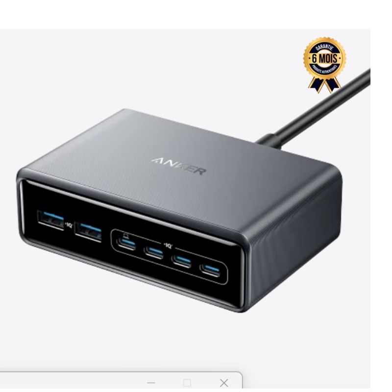 Chargeur - Station de charge - Anker Prime - GaN - 6 ports 200 W - Chargeur USB-C à charge rapide, compatible