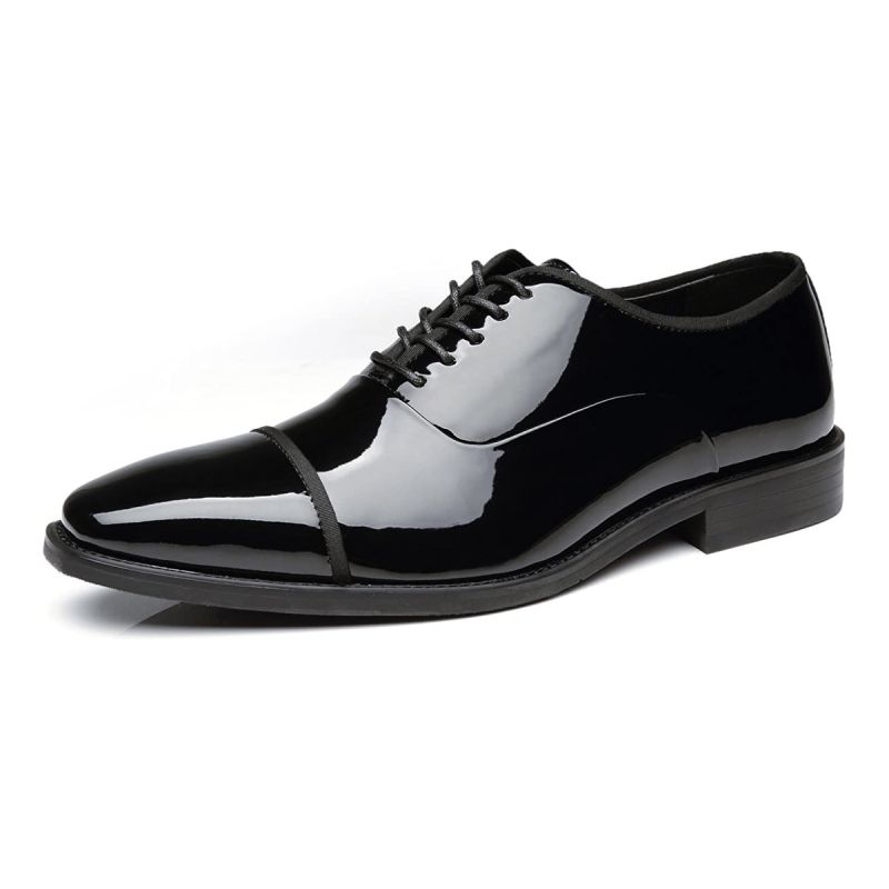 Chaussures de smoking Faranzi en cuir verni pour hommes - chaussures Oxford d'affaires - 07 jours - (Prix en fcfa) | Glotelho Cameroun