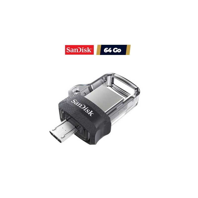 Clé USB ULTRA DUAL DRIVE M3.0 OTG 64GB - SanDisk | Glotelho Cameroun