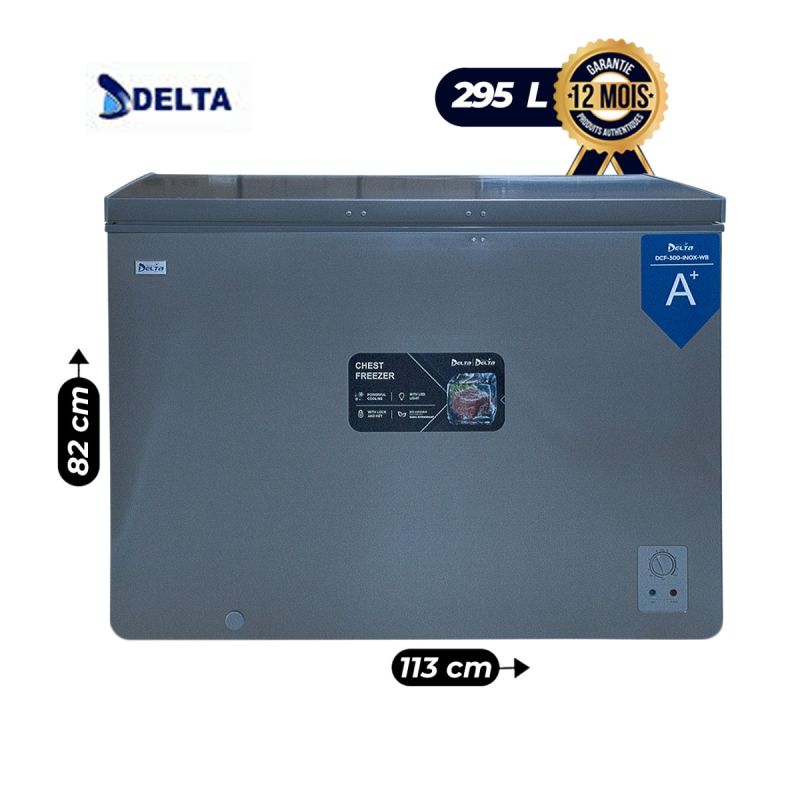 Congélateur Coffre Delta 295 Litres - DCF-300-INOX-WB - Classe énergétique A+ - Silencieux & écologique - Garantie 12 mois