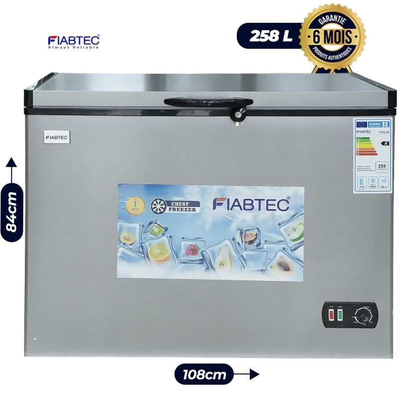 Congélateur coffre - FIABTEC - FTCFQ-258 - 258 Litres - Classe Éco A+ - prix Cameroun
