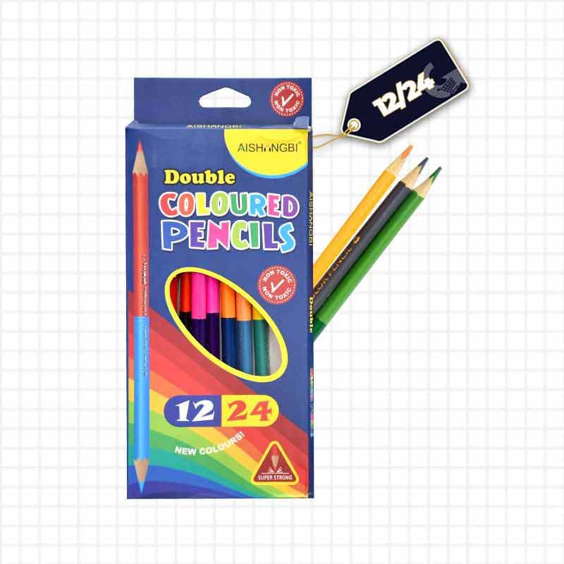 Crayon double couleur - 12 pièces - 24 couleurs - (Prix en fcfa) | Glotelho Cameroun