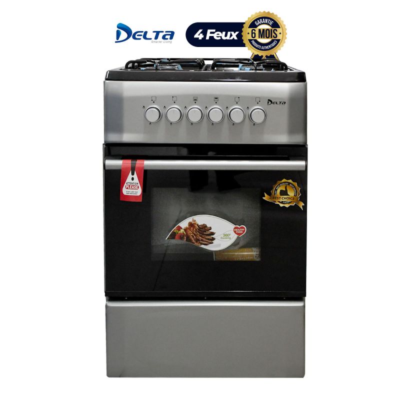 Cuisinière Delta CLASSIC - 4 Feux 50 x 60 - GRIS| Glotelho Cameroun