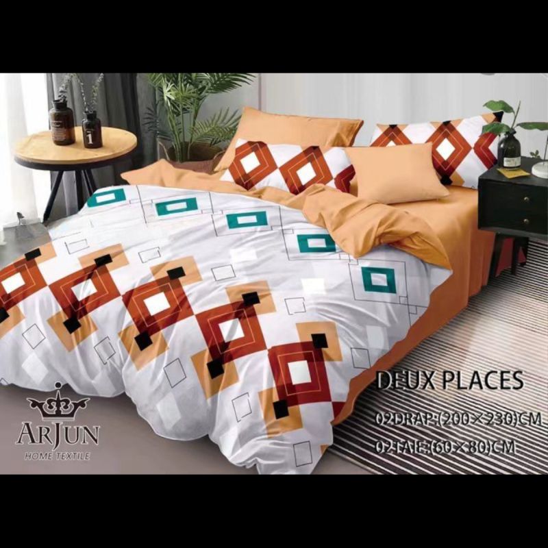 Drap - AB258 - 200x230 cm - 2 draps - 2 Taies D'oreiller - 2 places - 100% coton - Multicolore