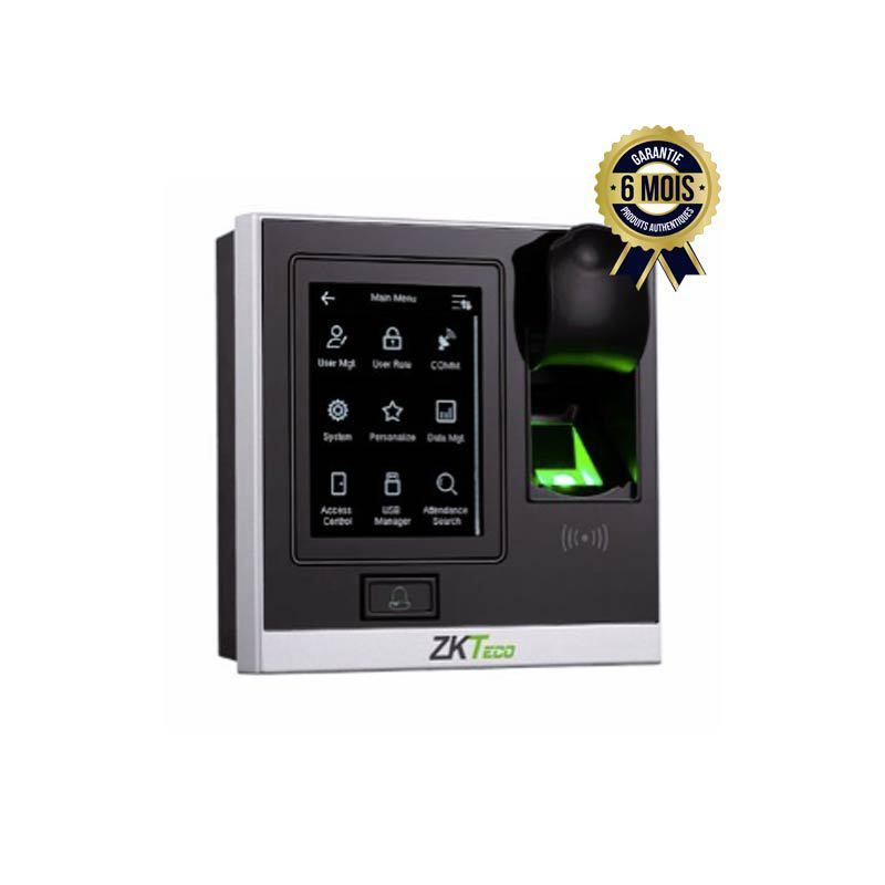 Lecteur de contrôle d’accès autonome (badges et empreintes digitales) - ZKTeco SF400 - Ecran tactile - 6 Mois