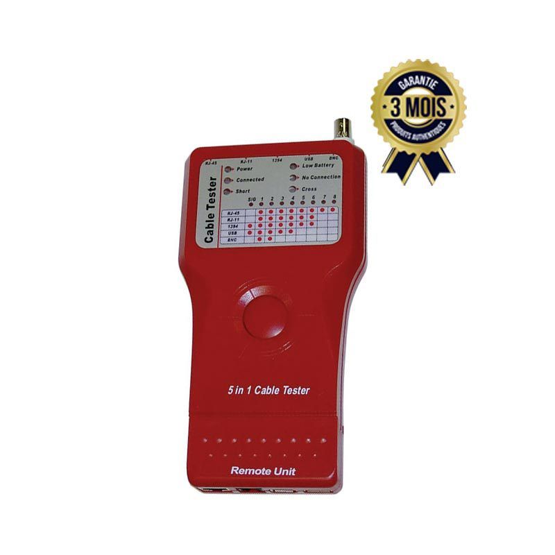 Testeur de câble 5 en 1 (RJ45 + RJ11 + USB + 1394 + BNC) | Glotelho Cameroun