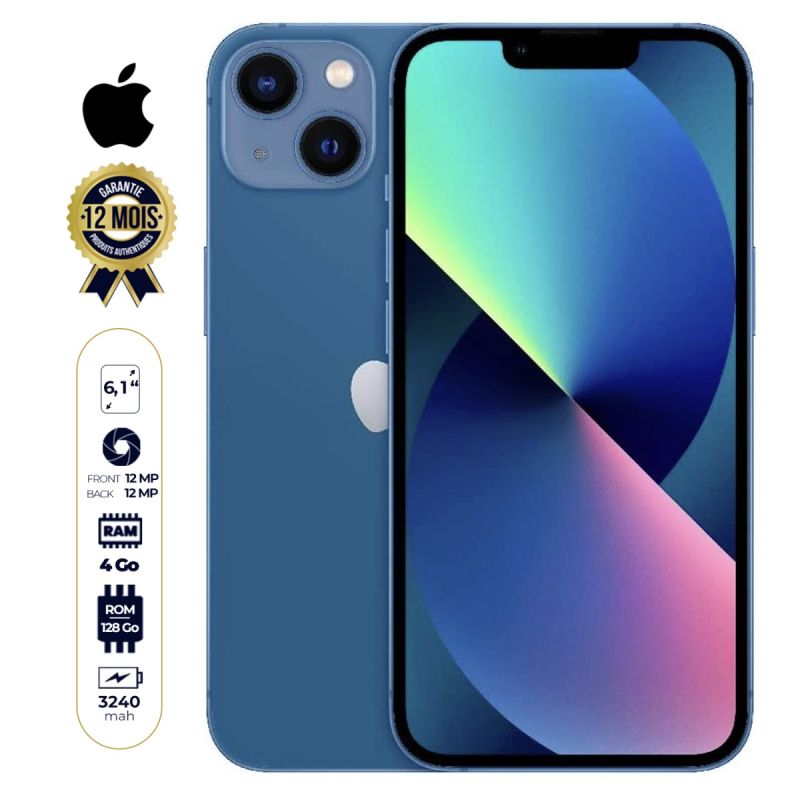 Iphone 13 - 6.1'' - Dual nano Sim - 4Go/128GB - 12MP/12MP - 3240mAh - 12 mois de garantie | Glotelho  Cameroun