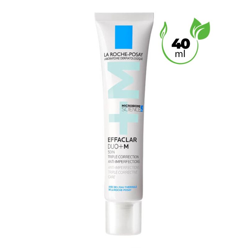 LA ROCHE-POSAY EFFACLAR DUO+M - Crème de soins triple correction anti imperfections (acné, points noirs, marques post acné et anti rechute) pour peaux grasses à tendances acnéiques - 40 ml