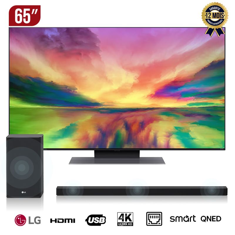 LG TV  QNED - 65'' + Barre de Son LG - SN5 - 400W 