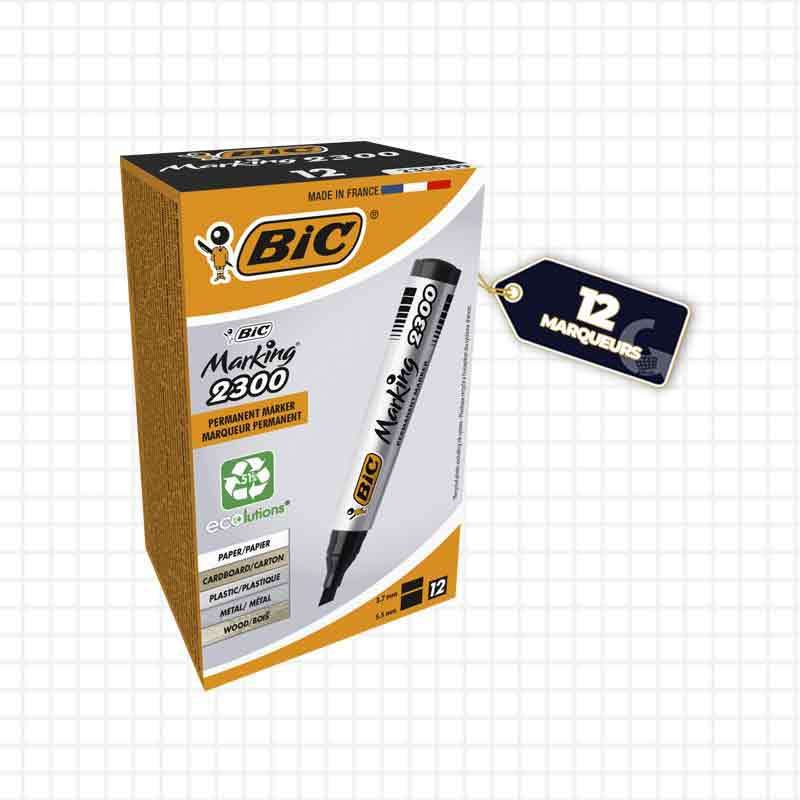 Lot de 12 Marqueurs Bic 2300 - Noir