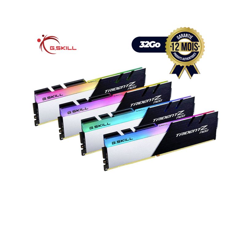 Mémoire RAM G.Skill Trident Z Neo - 32 Go (4 x 8 Go) 3600 MHz DDR4 - 12 mois