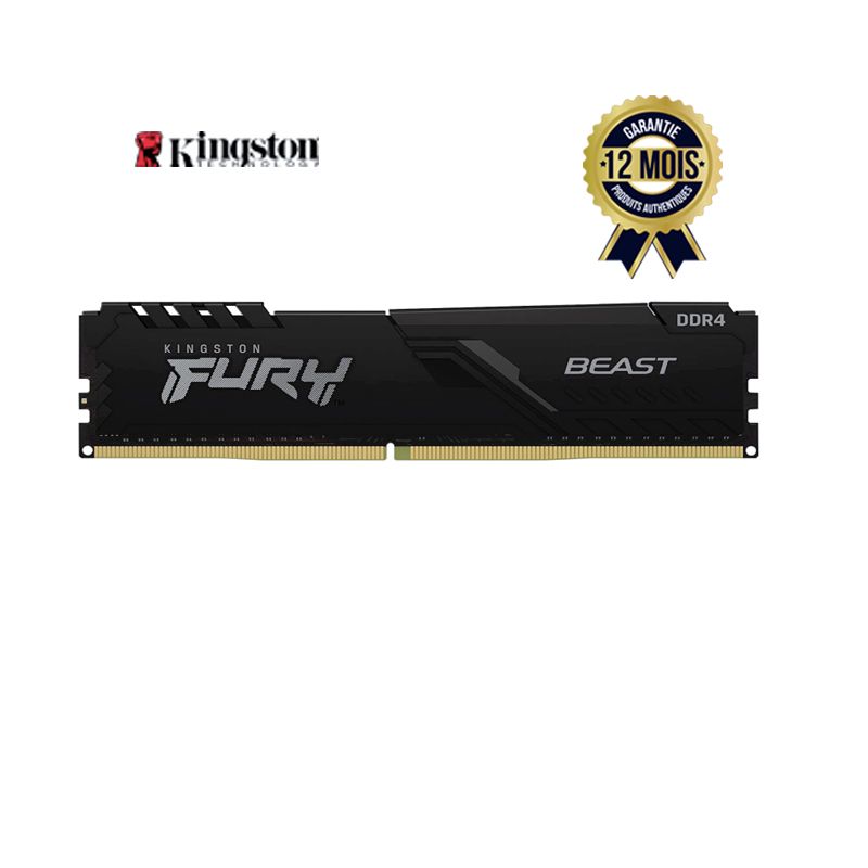 Mémoire RAM Kingston FURY Beast 8 GB 3200 MHz DDR4 - 12 mois