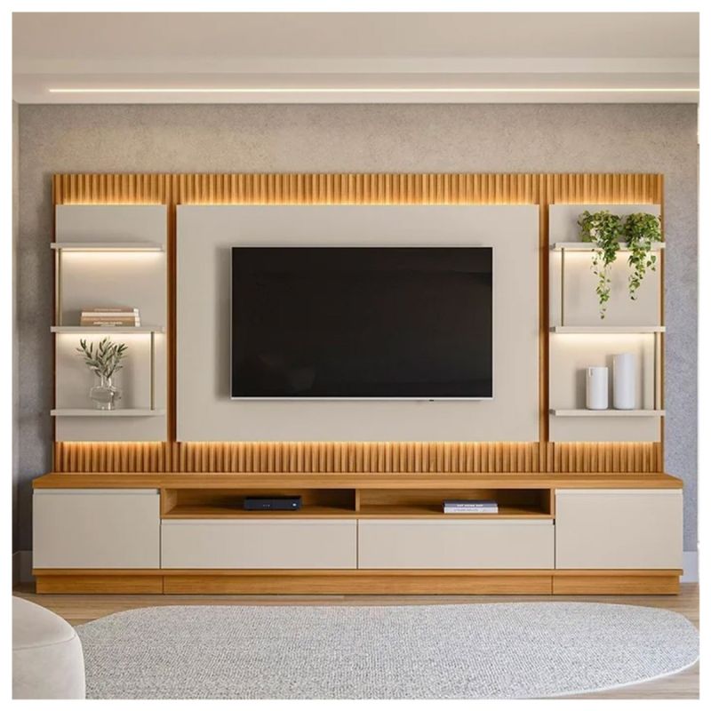 Meuble TV SAO PAULO - LN210340 - Jusqu'à 70 pouces - Tauari- blanc cassé prix en Facfa sur Glotelho