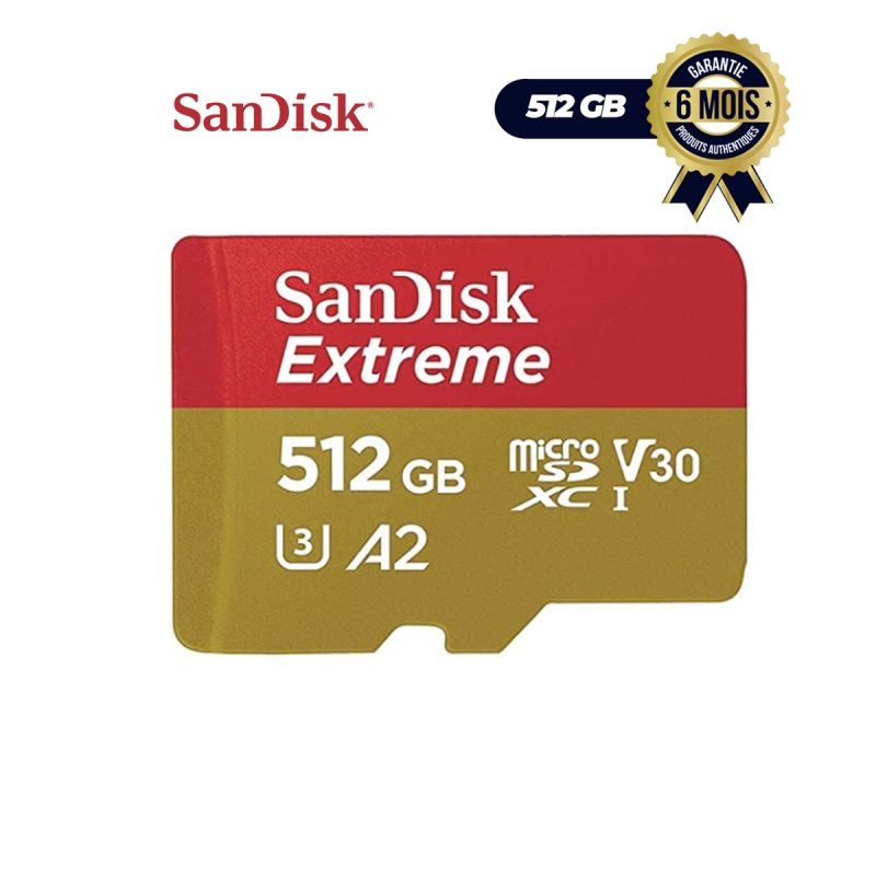  MicroSD Extreme UHS-I - SanDisk 512GB  160MB/s  | Glotelho Cameroun